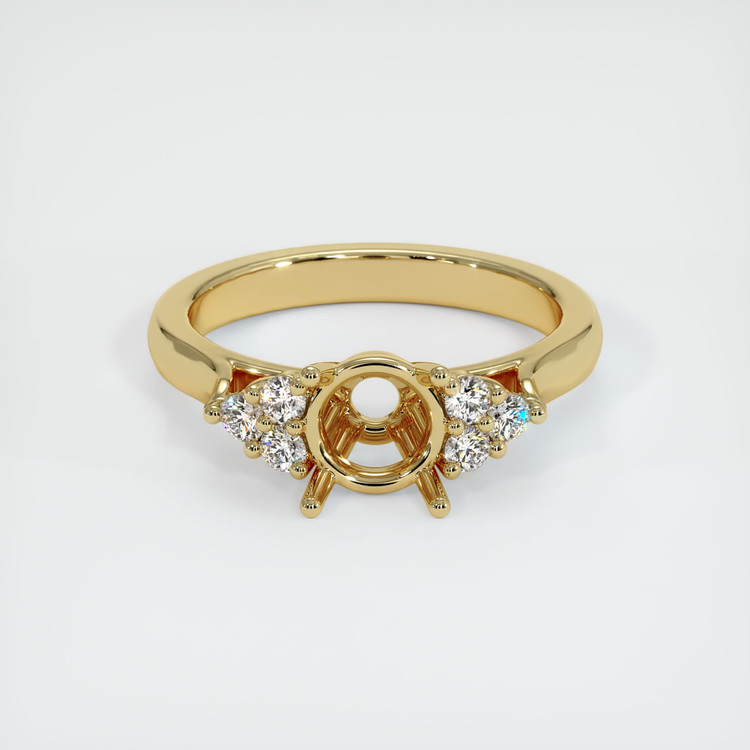 18K Yellow Gold Accent Stones Ring Setting