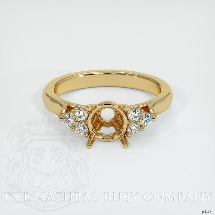 18K Yellow Gold Accent Stones Ring Setting