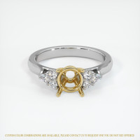 14K Yellow & White Accent Stones Ring Setting Image