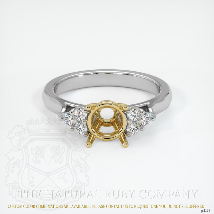 14K Yellow & White Accent Stones Ring Setting