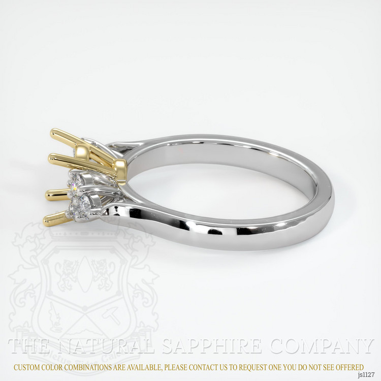 14K Yellow & White Accent Stones Ring Setting