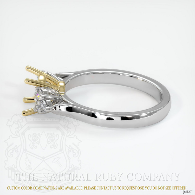 14K Yellow & White Accent Stones Ring Setting