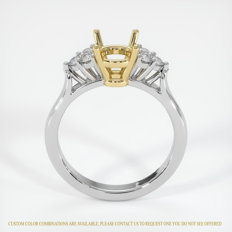 14K Yellow & White Accent Stones Ring Setting