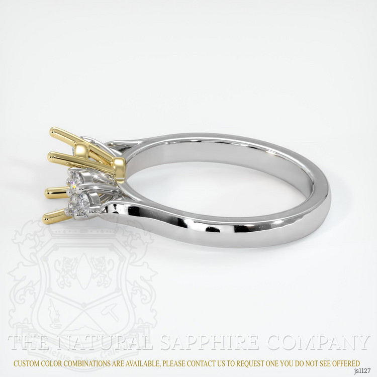 18K Yellow & White Accent Stones Ring Setting