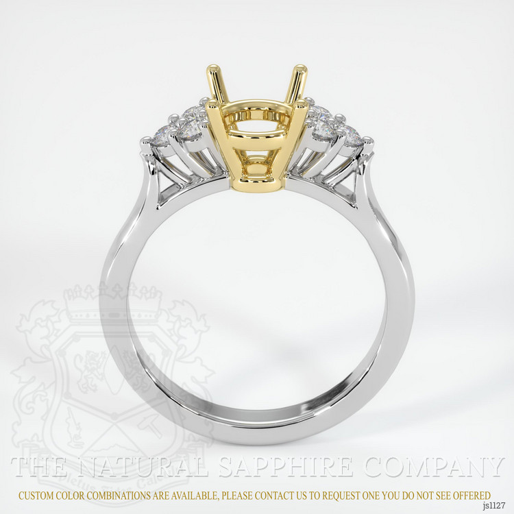 18K Yellow & White Accent Stones Ring Setting
