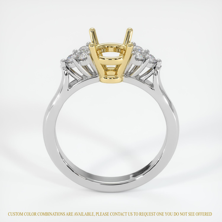 18K Yellow & White Accent Stones Ring Setting