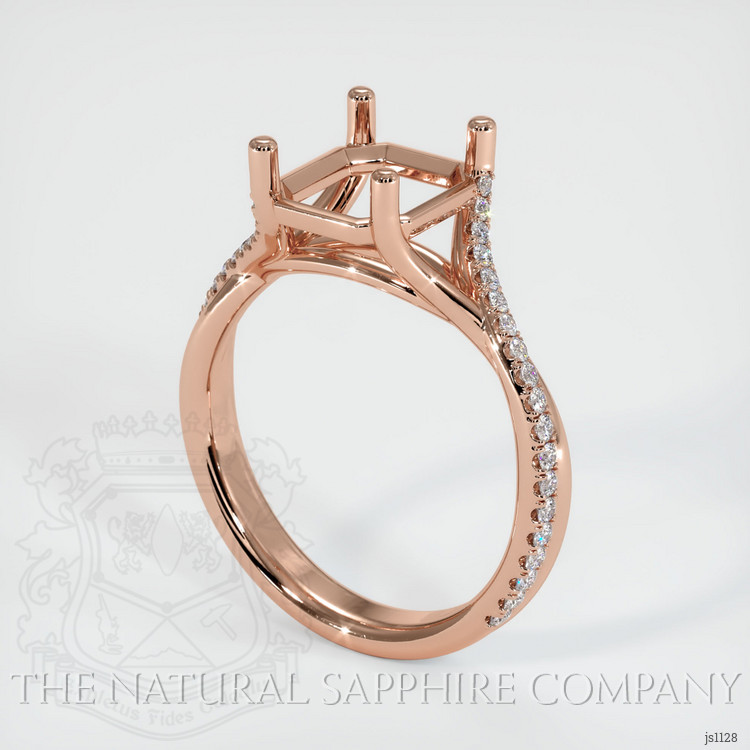 14K Rose Gold Pave Ring Setting