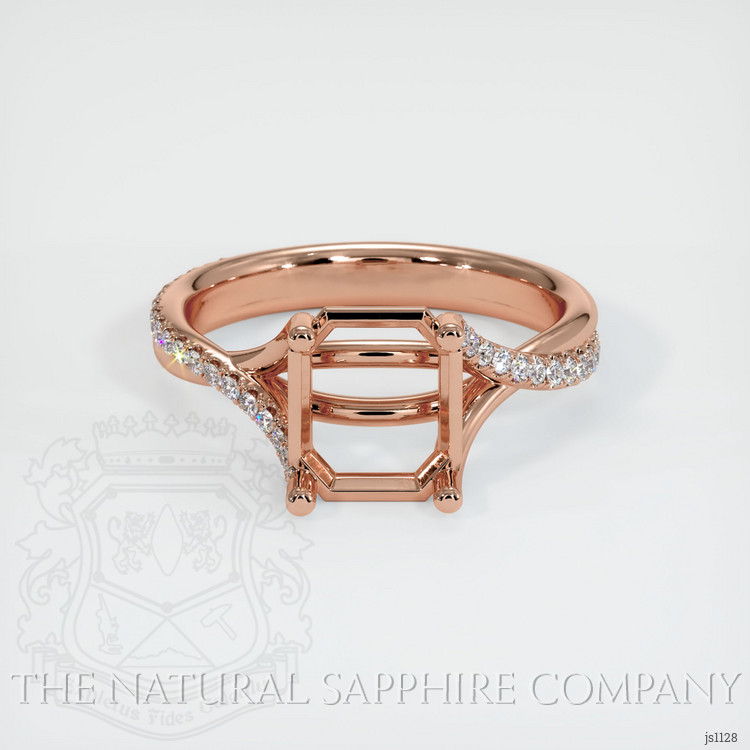 14K Rose Gold Pave Ring Setting