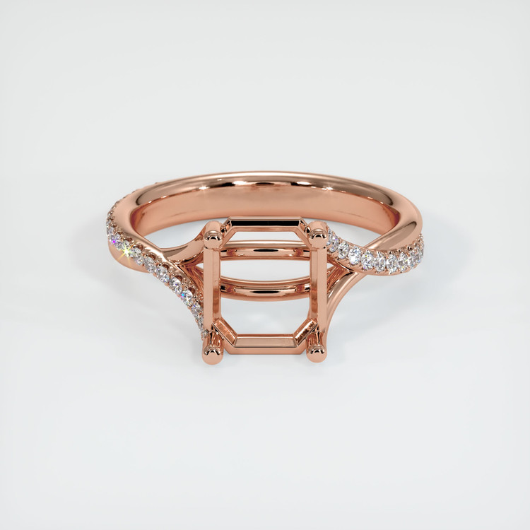 14K Rose Gold Pave Ring Setting
