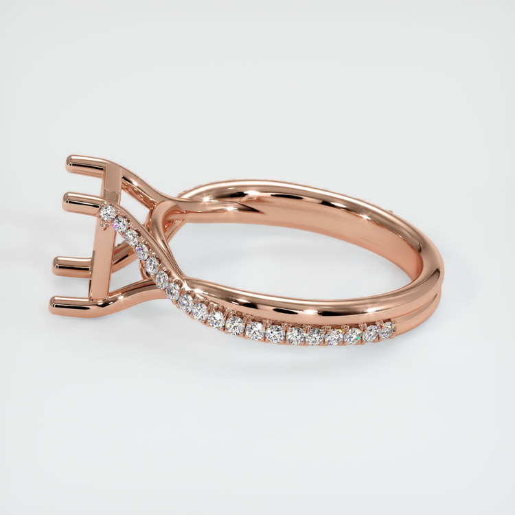 14K Rose Gold Pave Ring Setting