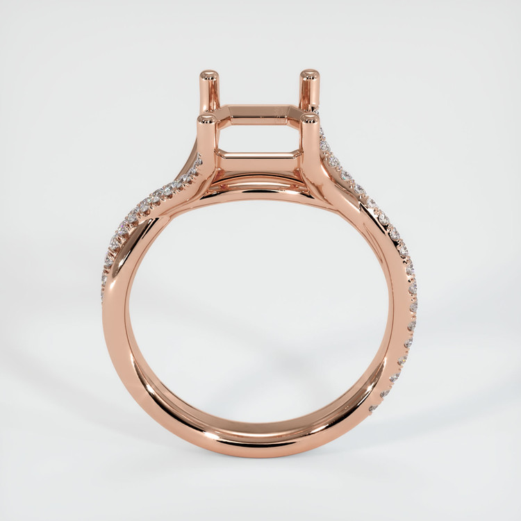 14K Rose Gold Pave Ring Setting
