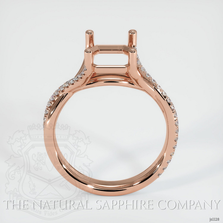 14K Rose Gold Pave Ring Setting