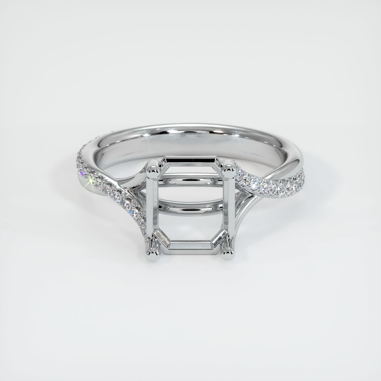 14K White Gold Pave Ring Setting