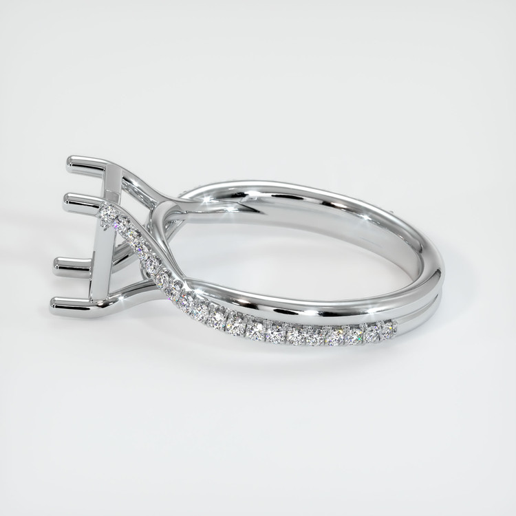 14K White Gold Pave Ring Setting