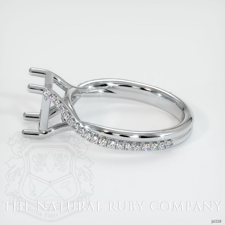 14K White Gold Pave Ring Setting