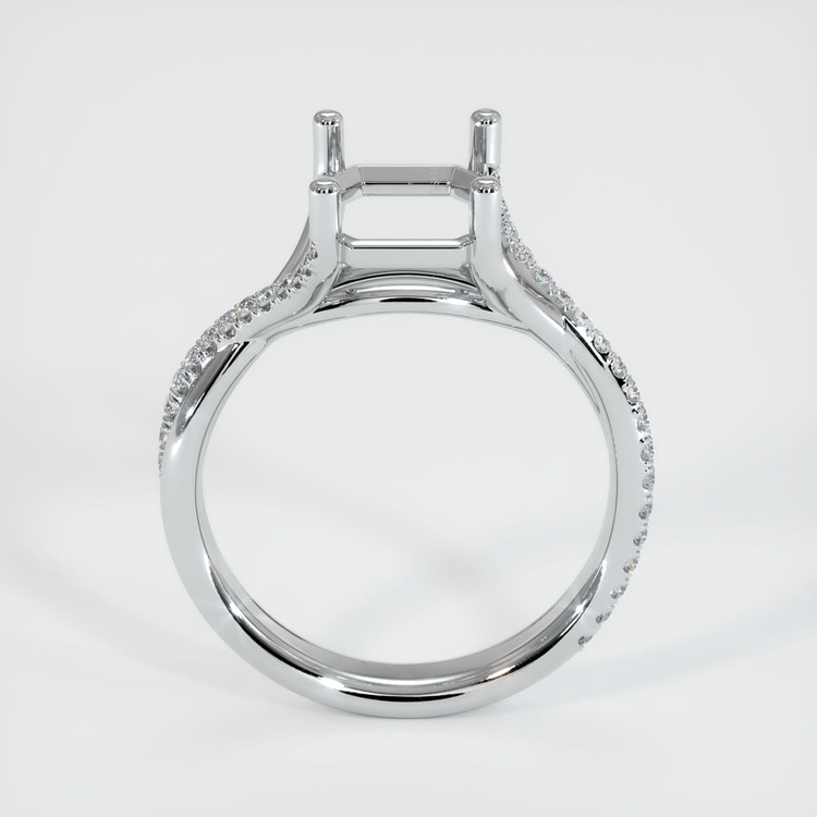 14K White Gold Pave Ring Setting