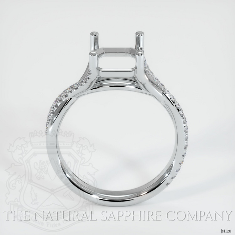 14K White Gold Pave Ring Setting