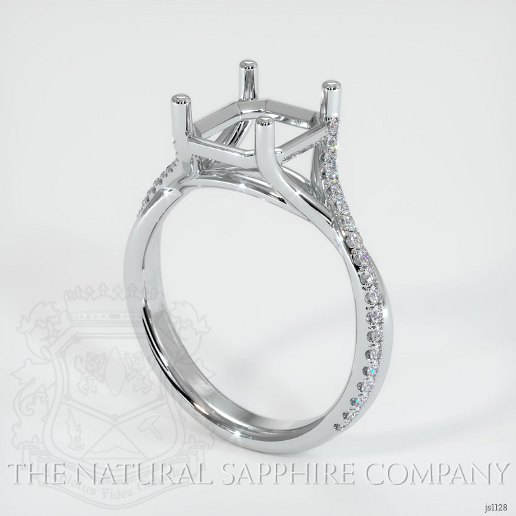 18K White Gold Pave Ring Setting