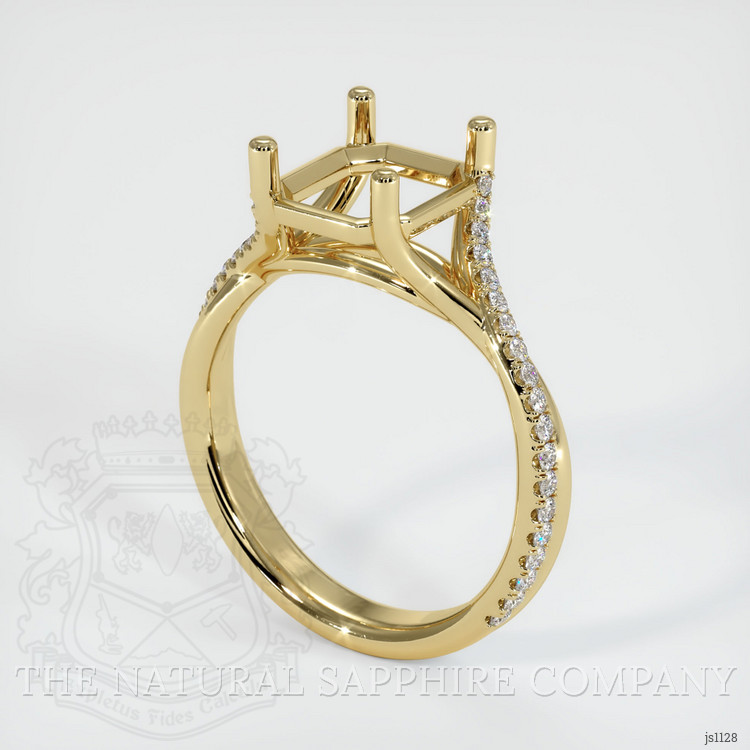 14K Yellow Gold Pave Ring Setting