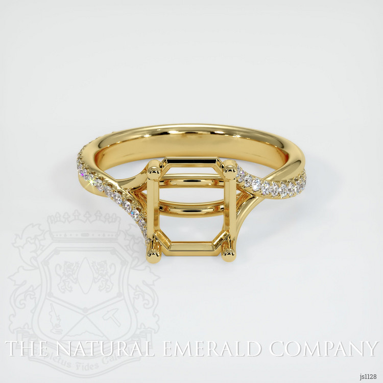 18K Yellow Gold Pave Ring Setting