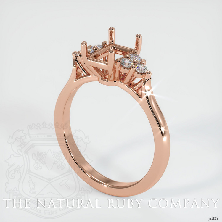 14K Rose Gold Accent Stones Ring Setting