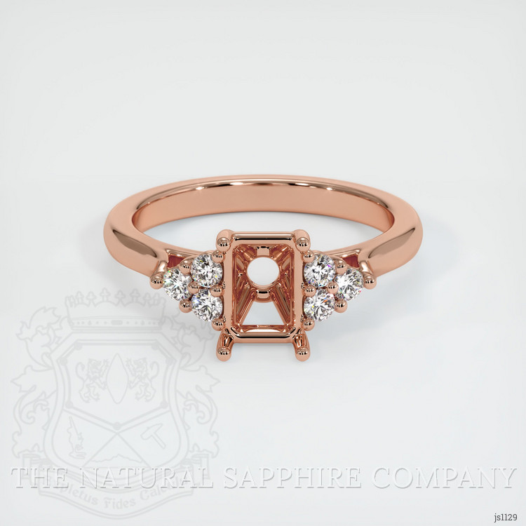 14K Rose Gold Accent Stones Ring Setting