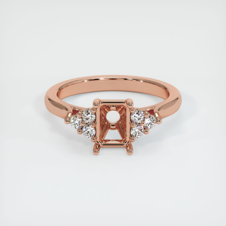14K Rose Gold Accent Stones Ring Setting