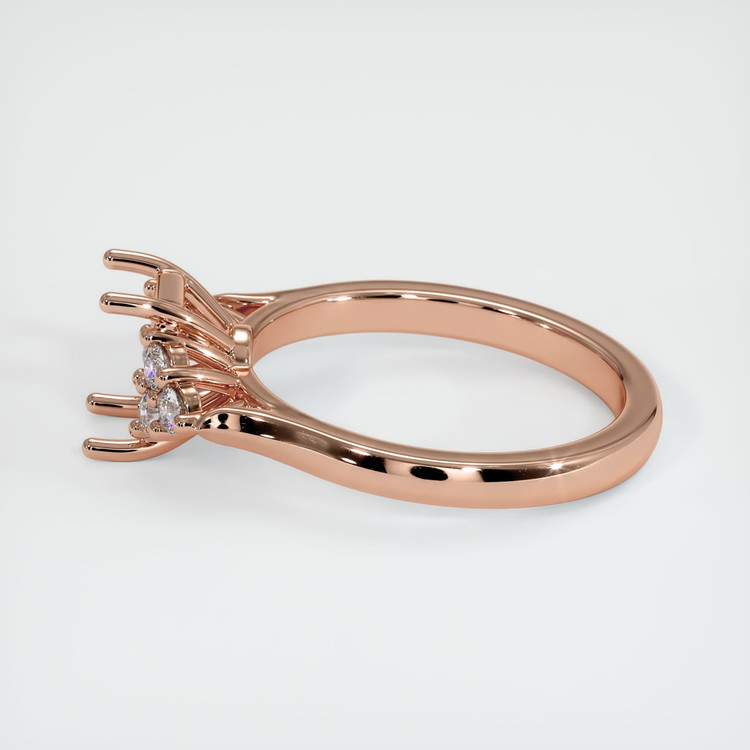 14K Rose Gold Accent Stones Ring Setting