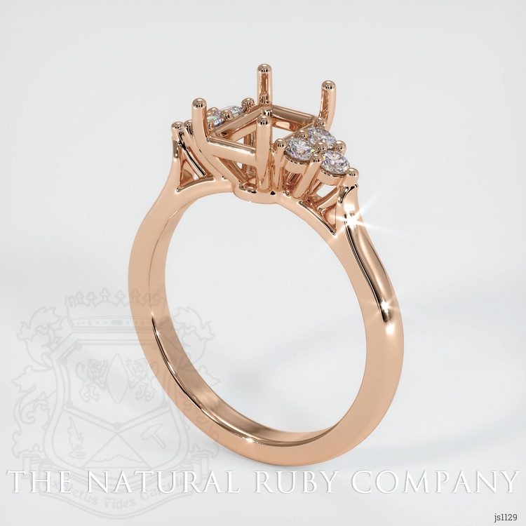 18K Rose Gold Accent Stones Ring Setting