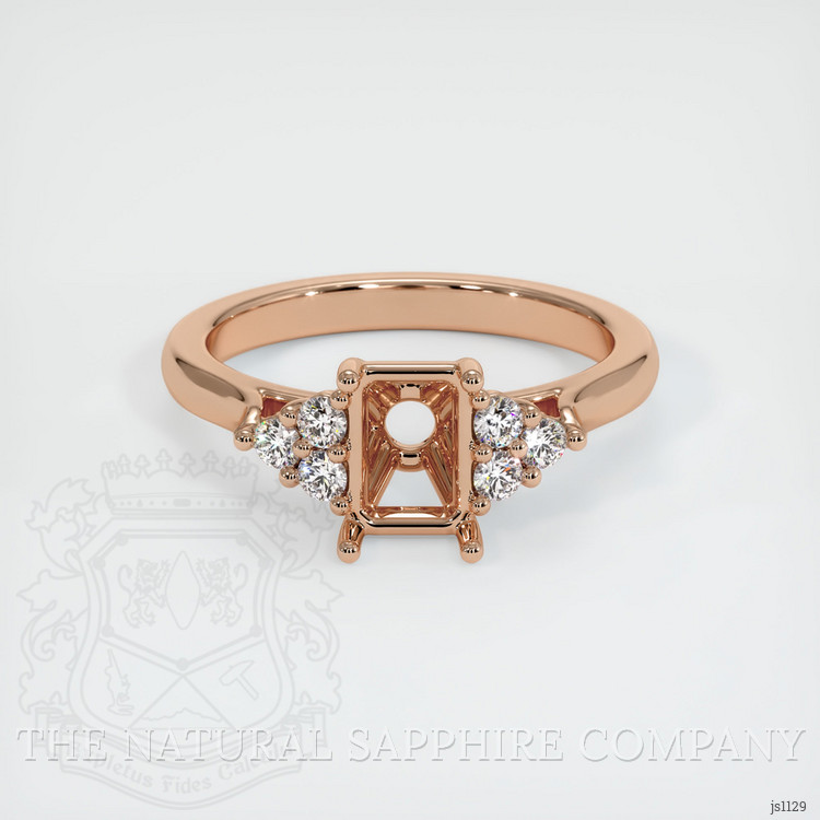18K Rose Gold Accent Stones Ring Setting