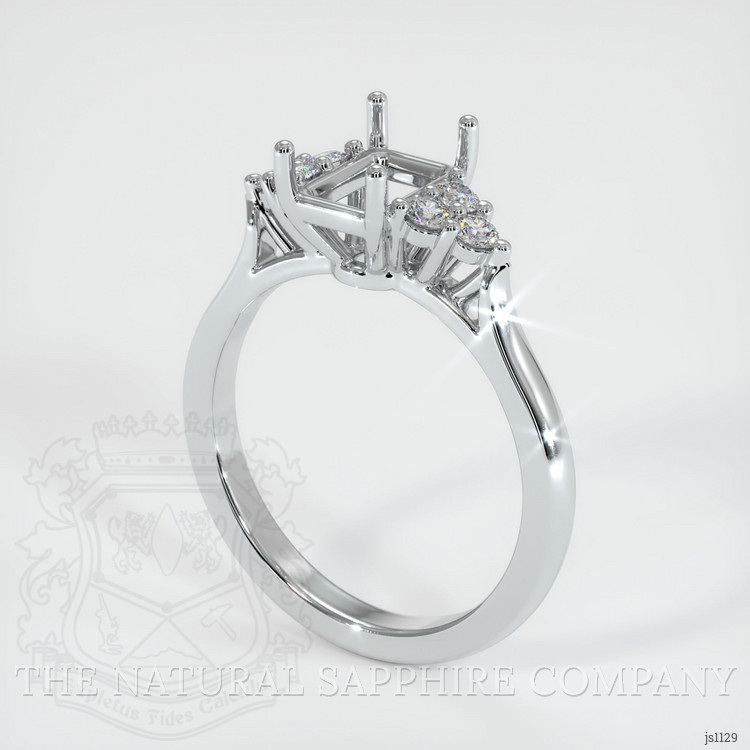 10K White Gold Accent Stones Ring Setting