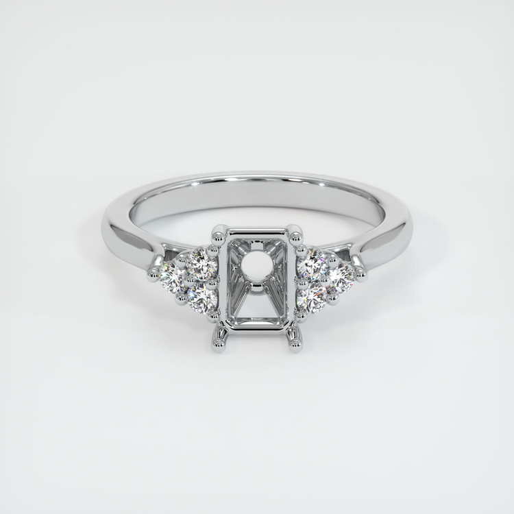 14K White Gold Accent Stones Ring Setting