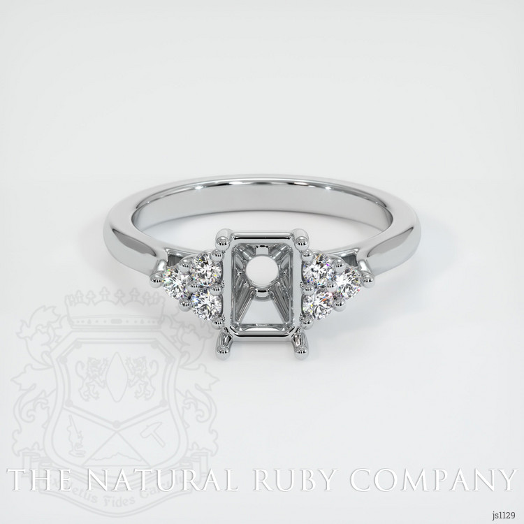 14K White Gold Accent Stones Ring Setting