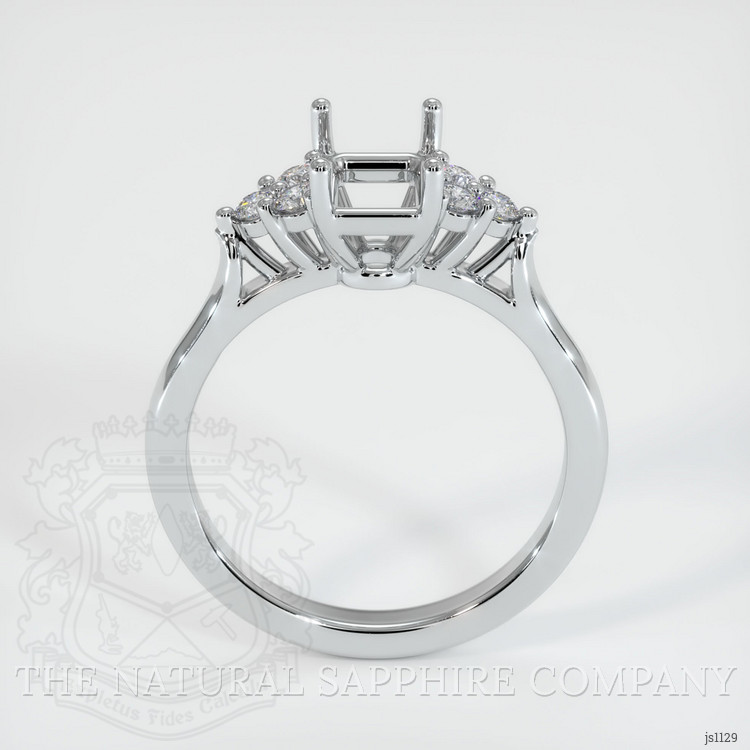 14K White Gold Accent Stones Ring Setting