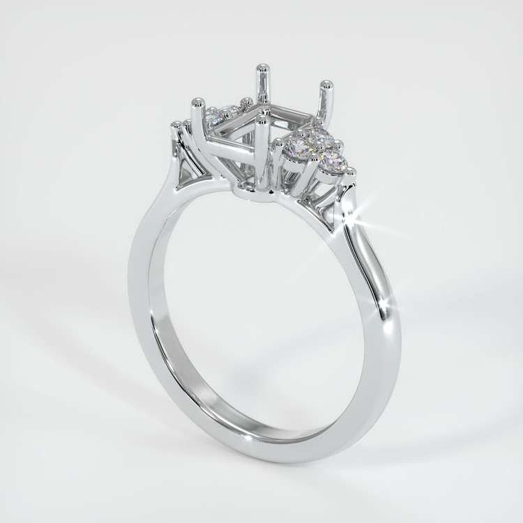 18K White Gold Accent Stones Ring Setting