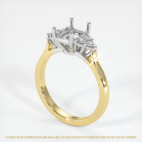 14K White & Yellow Accent Stones Ring Setting Video