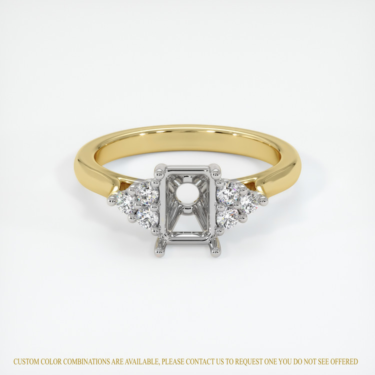 14K White & Yellow Accent Stones Ring Setting