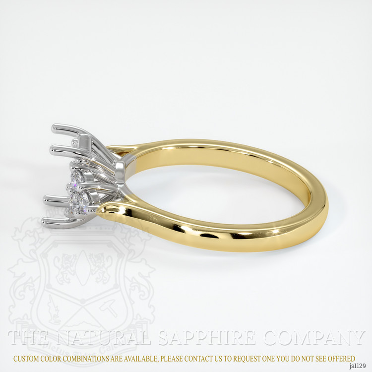 14K White & Yellow Accent Stones Ring Setting