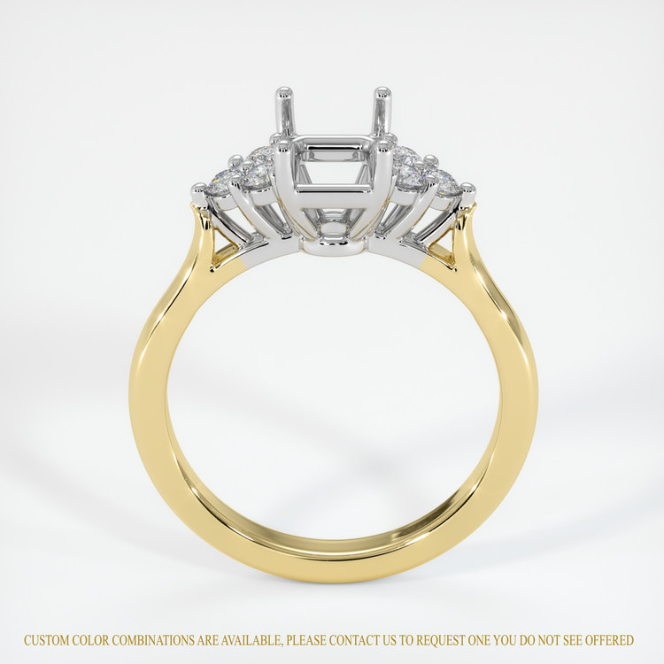 14K White & Yellow Accent Stones Ring Setting