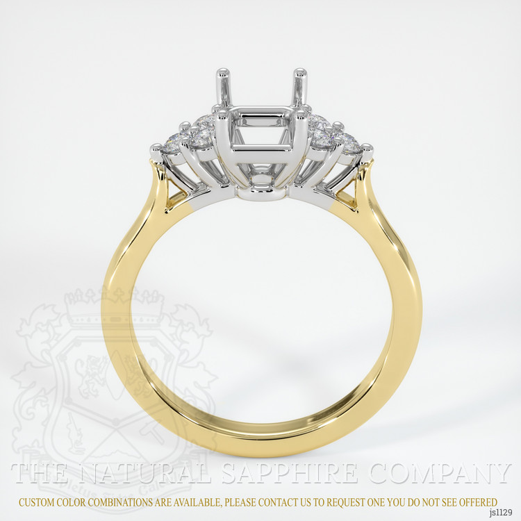 14K White & Yellow Accent Stones Ring Setting