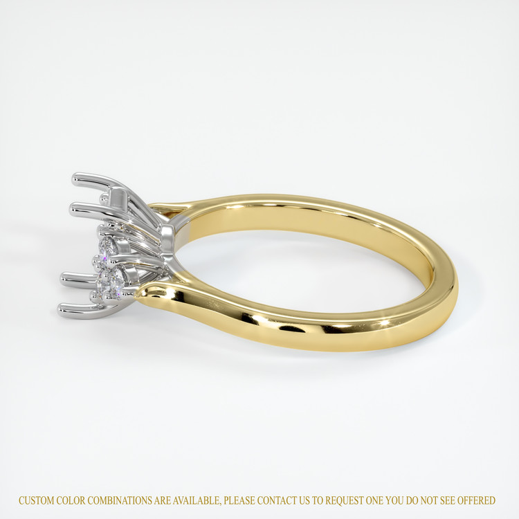 18K White & Yellow Accent Stones Ring Setting