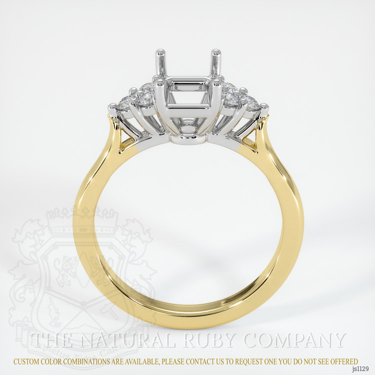 18K White & Yellow Accent Stones Ring Setting