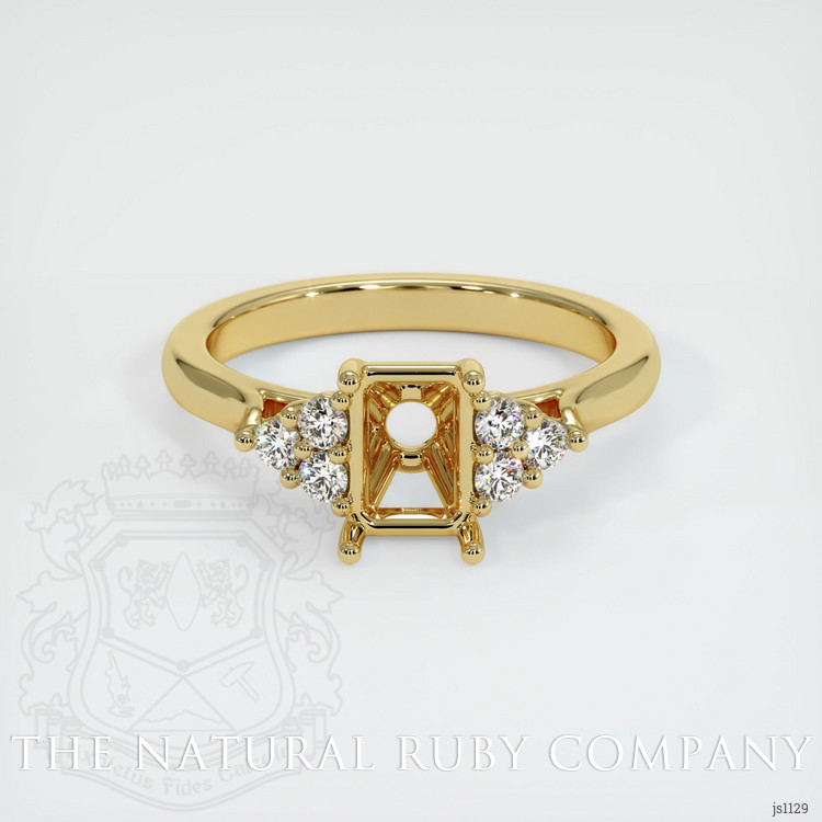 18K Yellow Gold Accent Stones Ring Setting