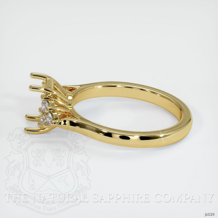 18K Yellow Gold Accent Stones Ring Setting