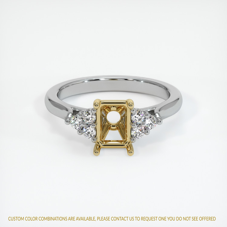 14K Yellow & White Accent Stones Ring Setting