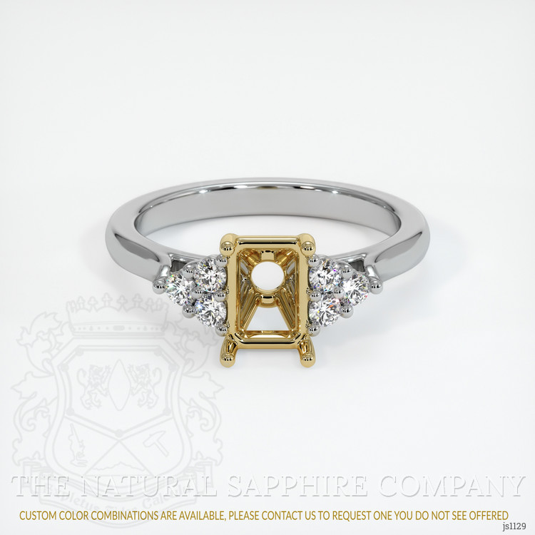 14K Yellow & White Accent Stones Ring Setting