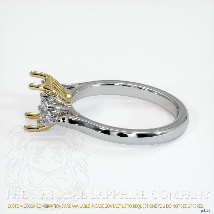 14K Yellow & White Accent Stones Ring Setting