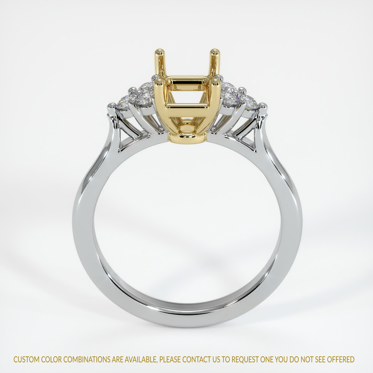 14K Yellow & White Accent Stones Ring Setting