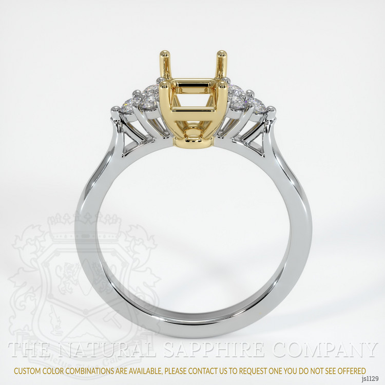 14K Yellow & White Accent Stones Ring Setting