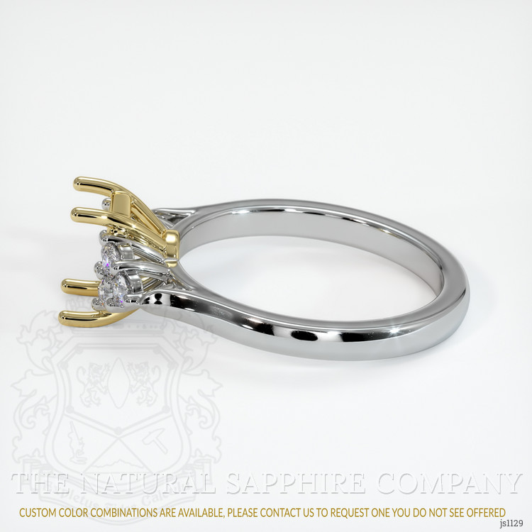 18K Yellow & White Accent Stones Ring Setting